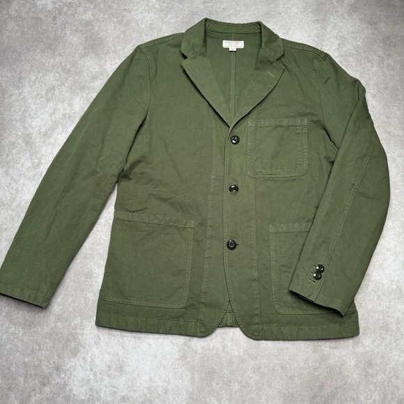 Wallace & Barnes Canvas Utility Jacket Men's 40R Green Cotton Linen J Crew - Picture 1 of 12